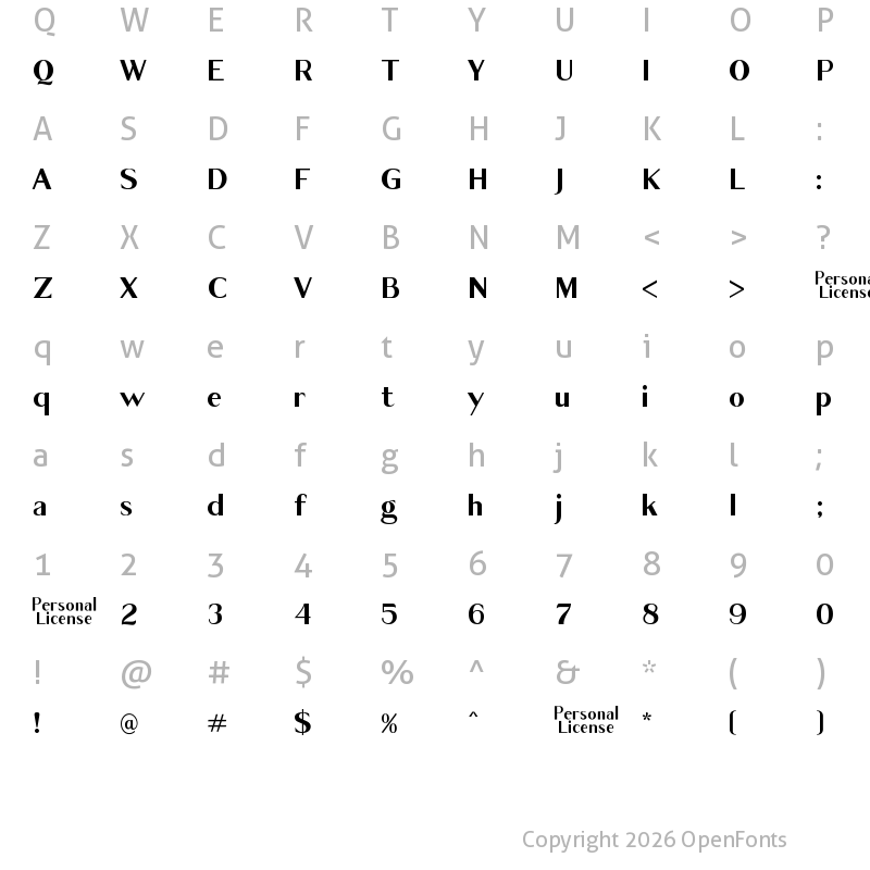 Character Map of Cagile Demo Regular