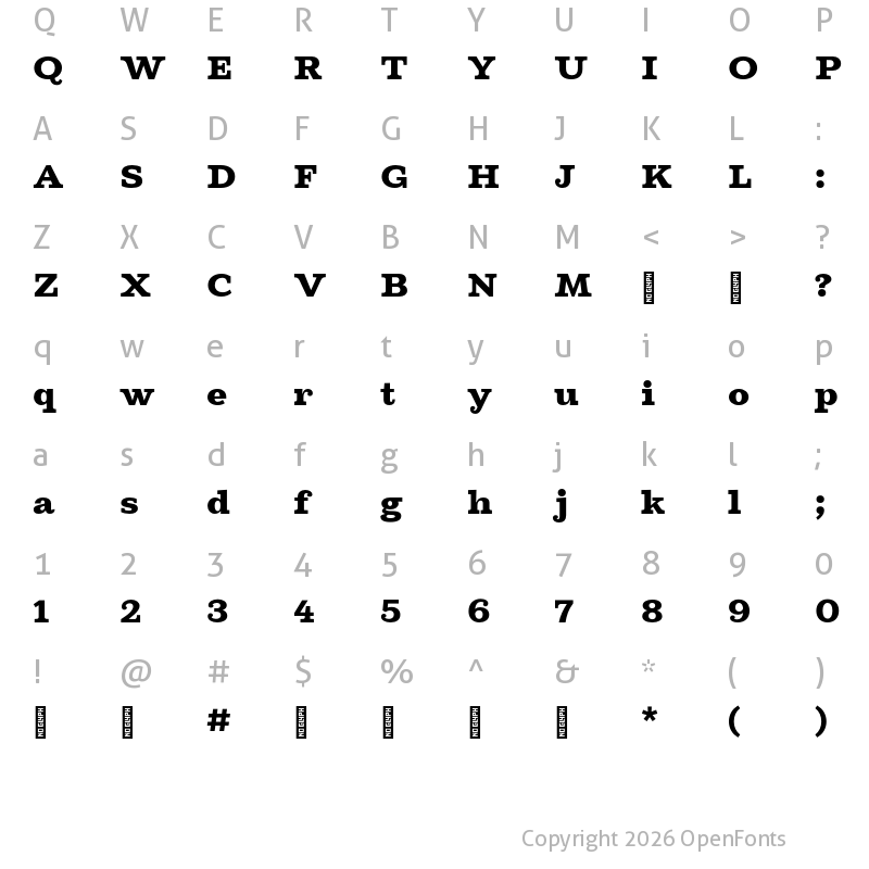 Character Map of Cagney Trial Black