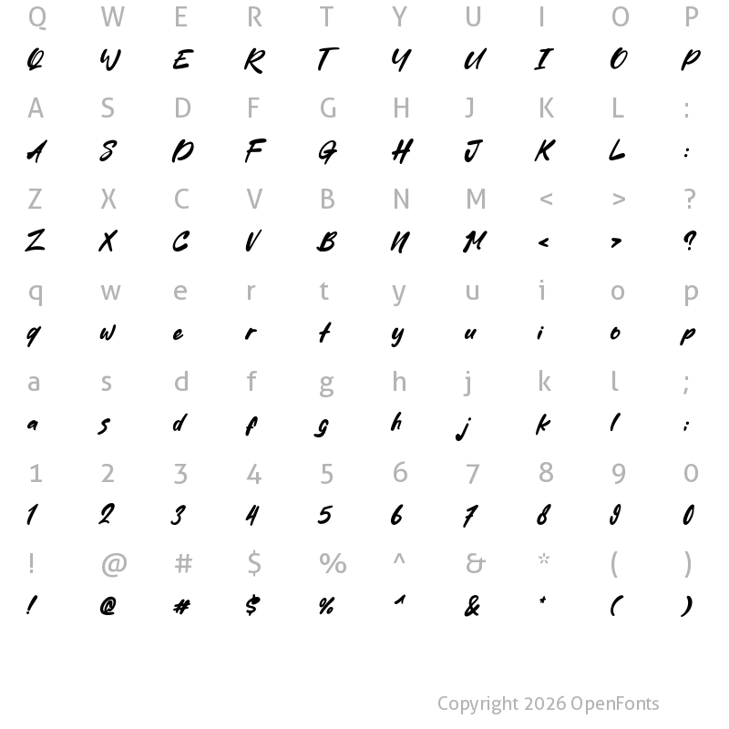 Character Map of Cake Mania Regular