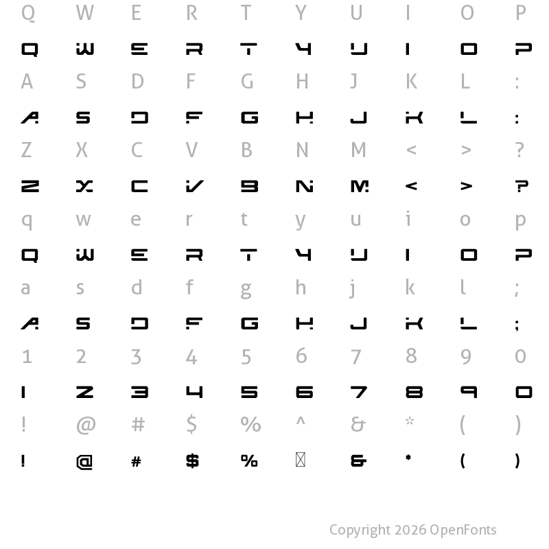Character Map of CALINOR PEGASUS Regular