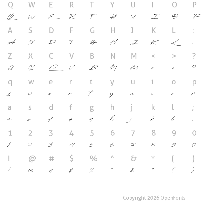 Character Map of Callheart Regular