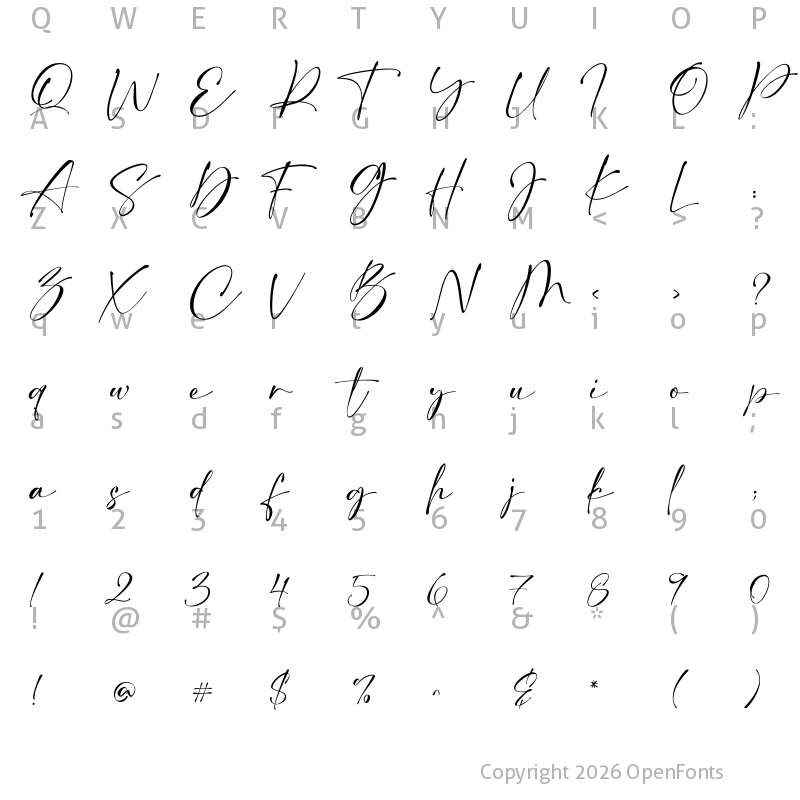 Character Map of Callient Regular