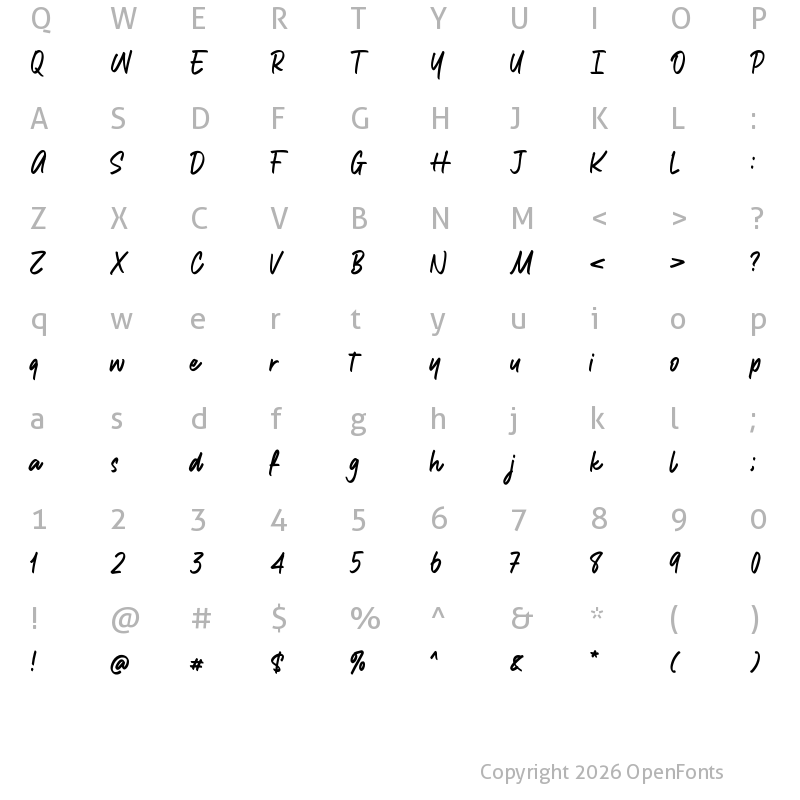 Character Map of Callmounth Regular
