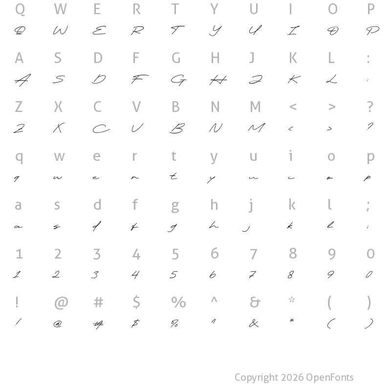 Character Map of Calloveya Regular