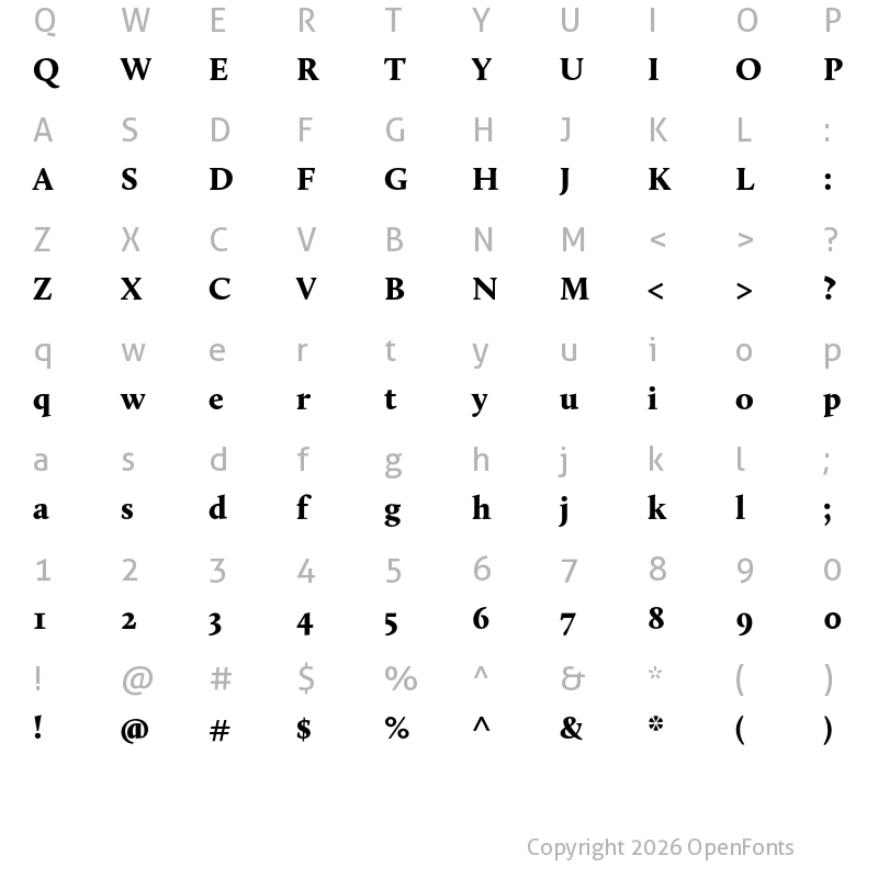 Character Map of Calluna Black