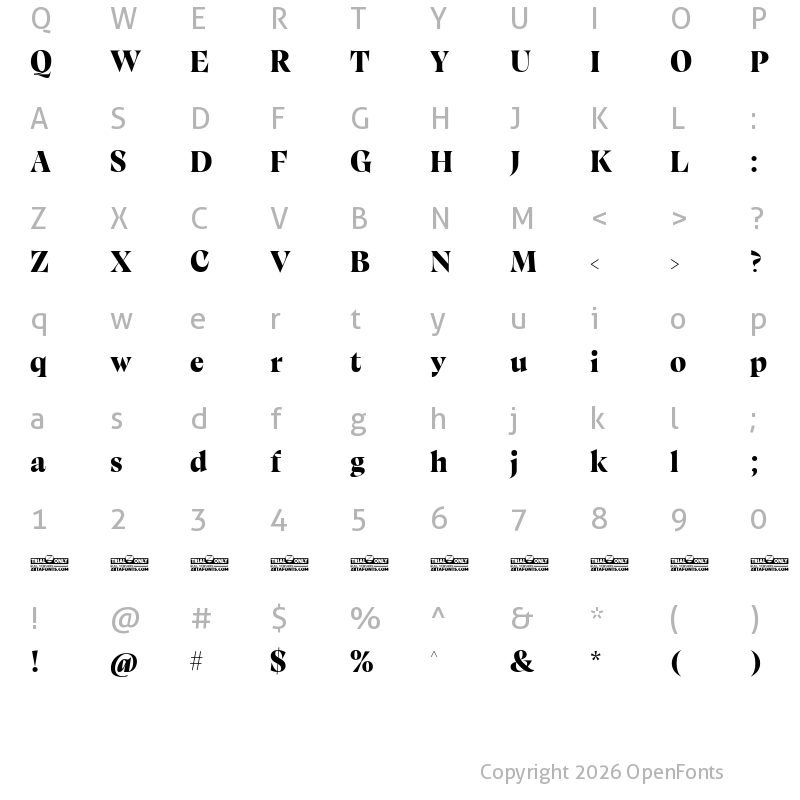 Character Map of Calvino Grande Trial Black