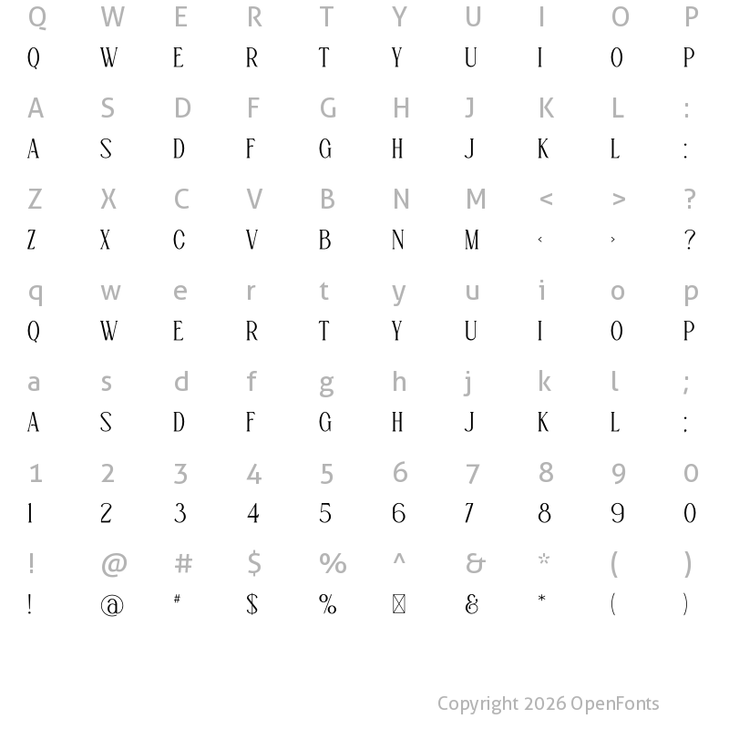 Character Map of Calyx Regular