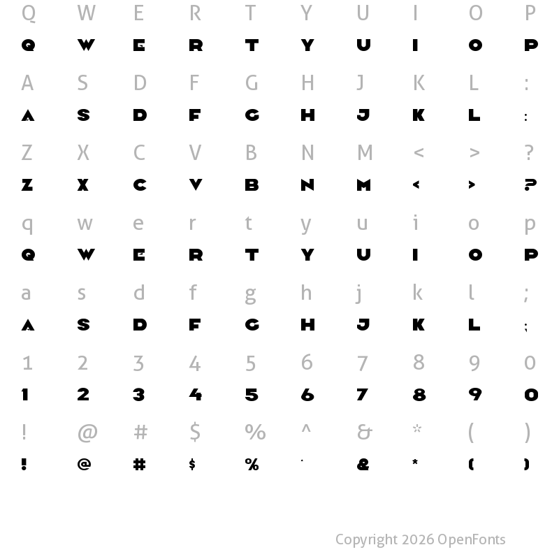 Character Map of Camar Regular