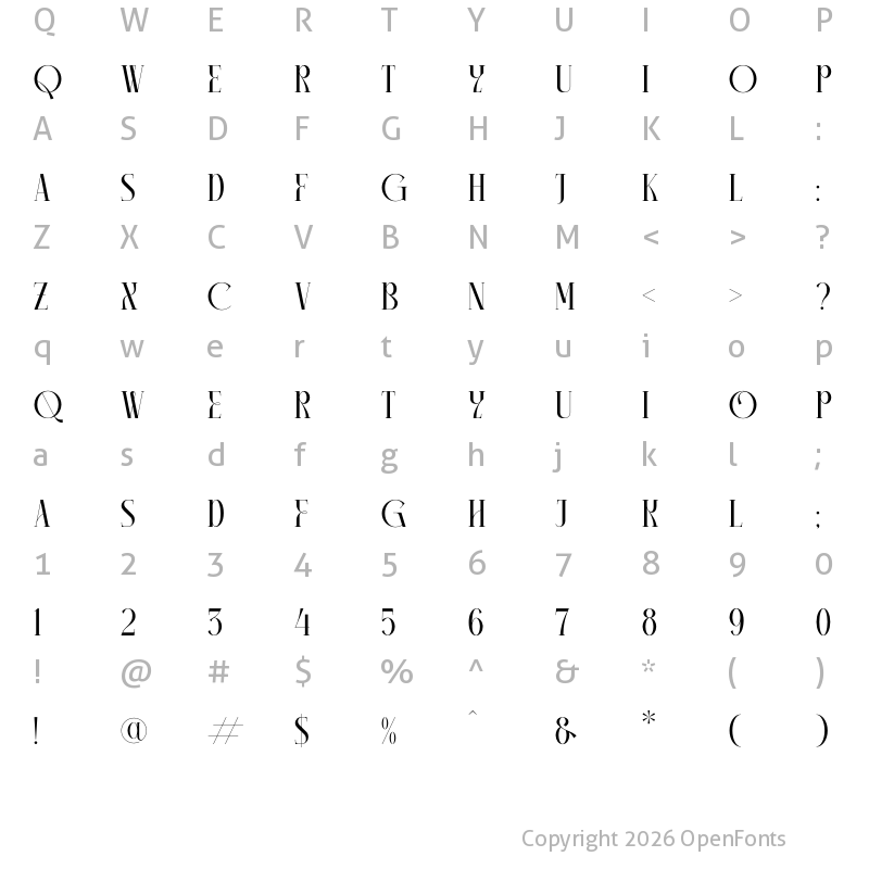 Character Map of CAMAROON MEGALORD Regular