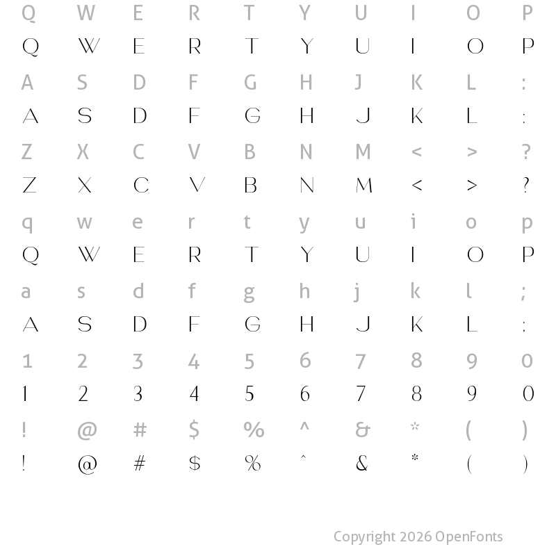 Character Map of Camden Regular