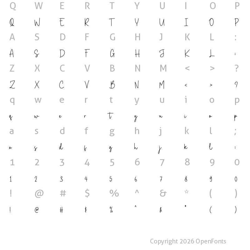 Character Map of Camitta Regular