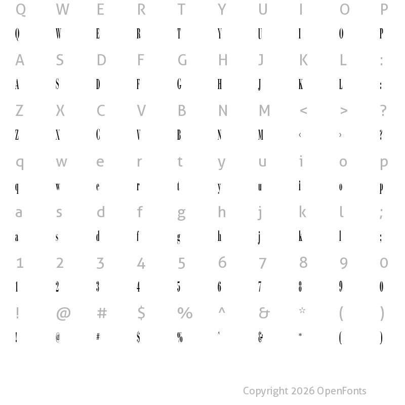 Character Map of CampanileFLF Regular