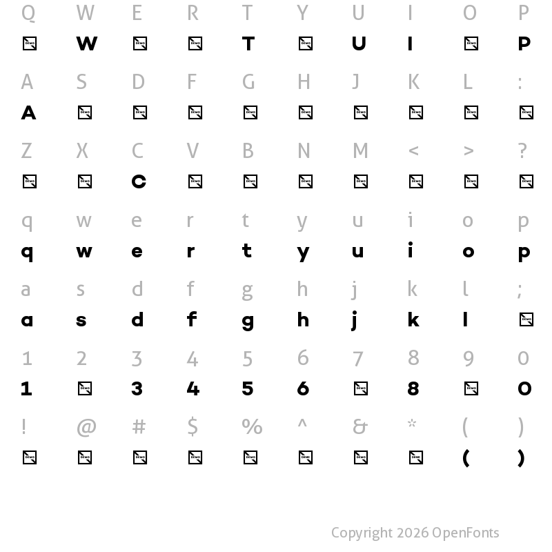 Character Map of Campton-BoldDEMO ?