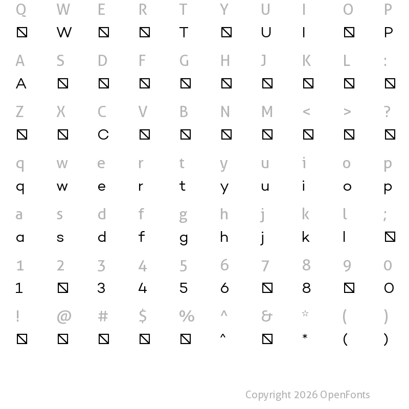 Character Map of Campton-Book ?