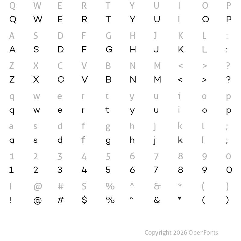 Character Map of Campton Book