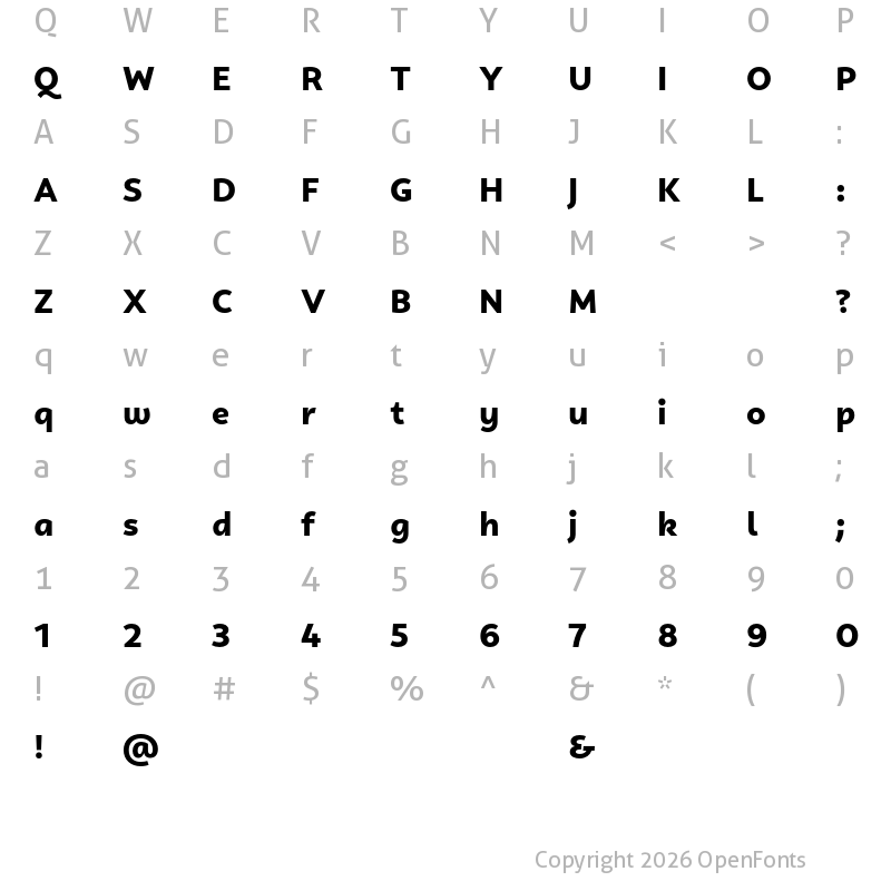 Character Map of Campuni Test Black