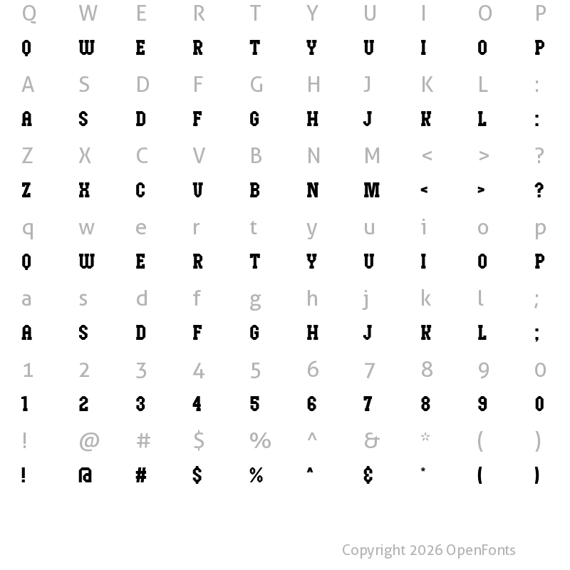 Character Map of Campus Holiday Regular