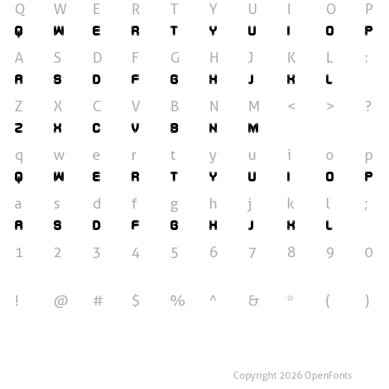 Character Map of Canal Flat Bright Regular