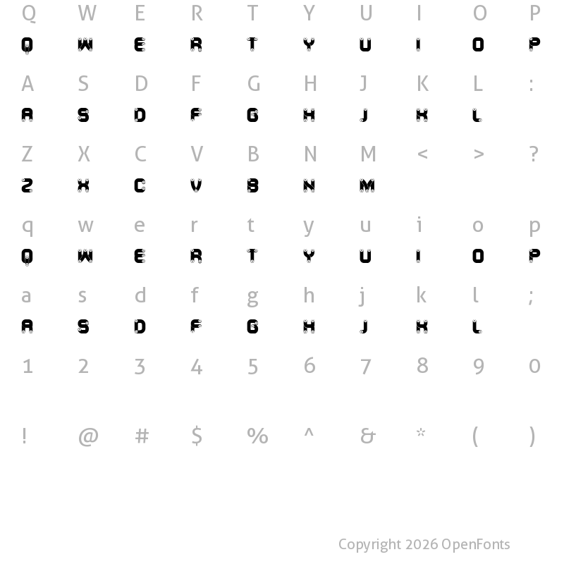 Character Map of Canal Light Regular