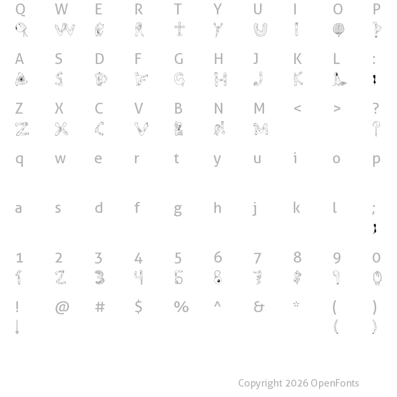 Character Map of canarioveneciano Regular