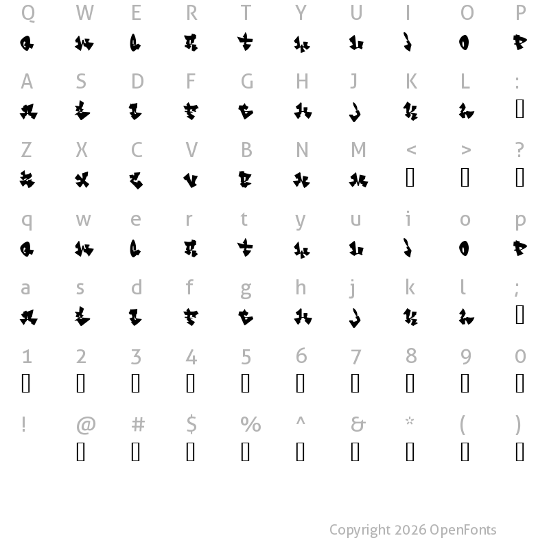 Character Map of Cancontrol Regular