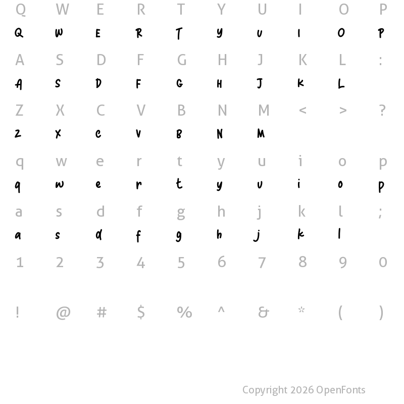 Character Map of Candle Light FREE Regular
