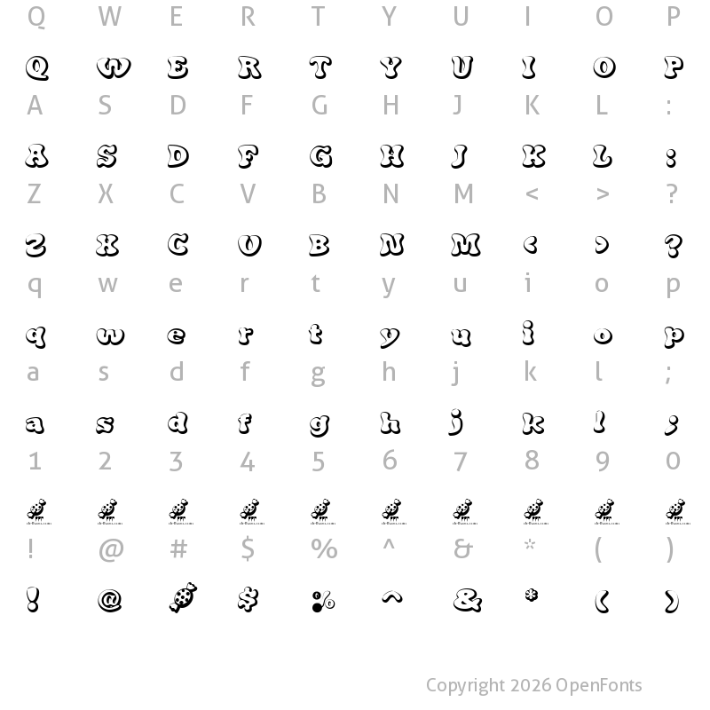Character Map of Candy Pop! FFP