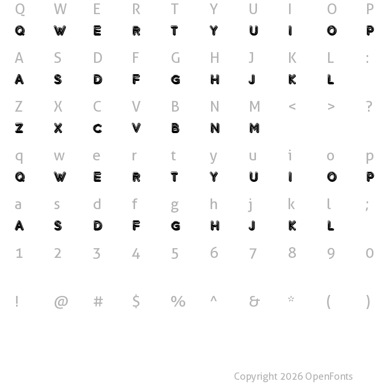 Character Map of Candy Rush Regular