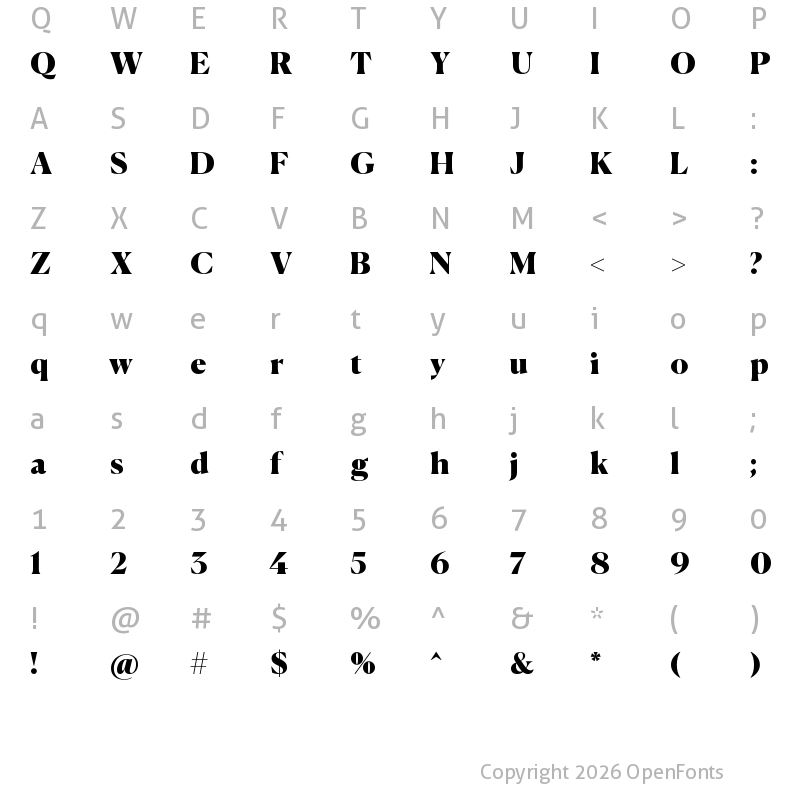 Character Map of Canela Black