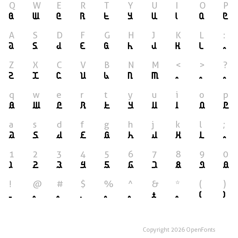 Character Map of canstop Regular