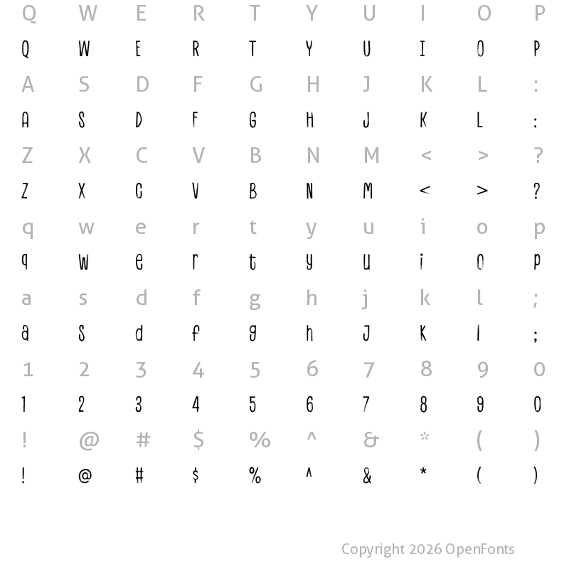 Character Map of Canvas Inline Reg