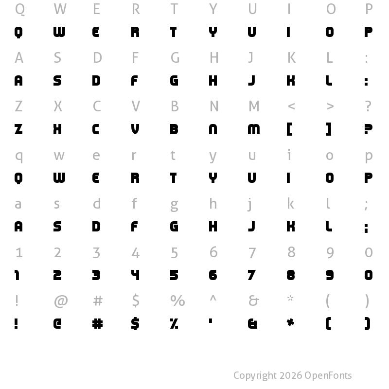 Character Map of Capital Clickbait Regular