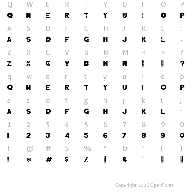 Character Map of Captain of America Regular