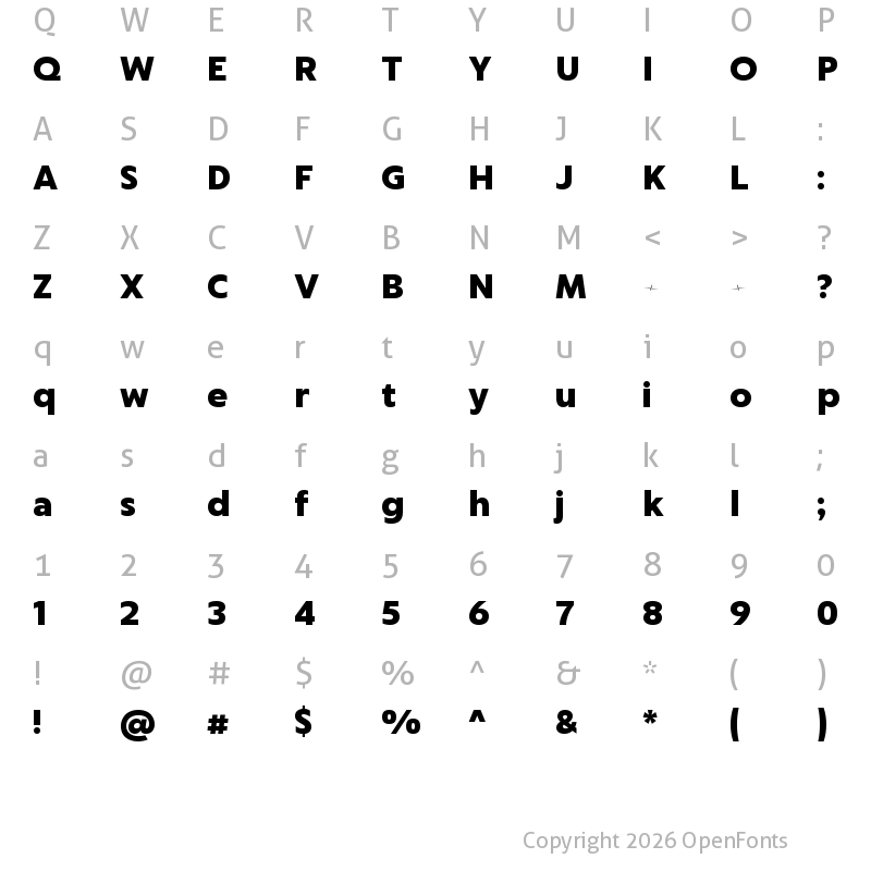 Character Map of Captura Black