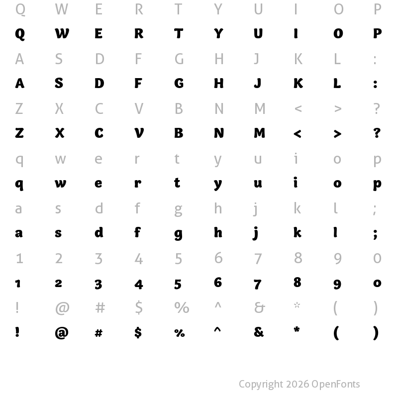 Character Map of Capucine Basic Black