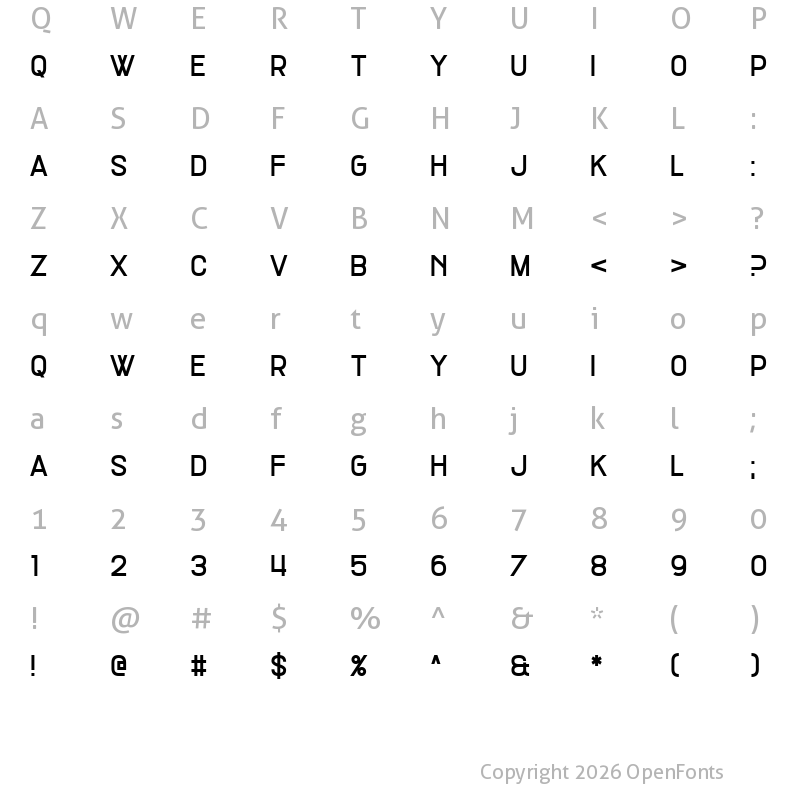 Character Map of Car Lock Regular