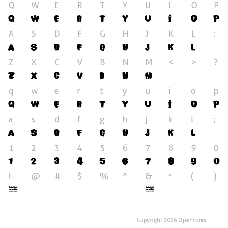 Character Map of Carajillo de An?s Regular