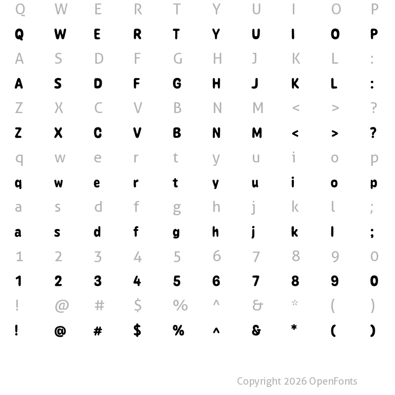 Character Map of Caraque Medium Melted