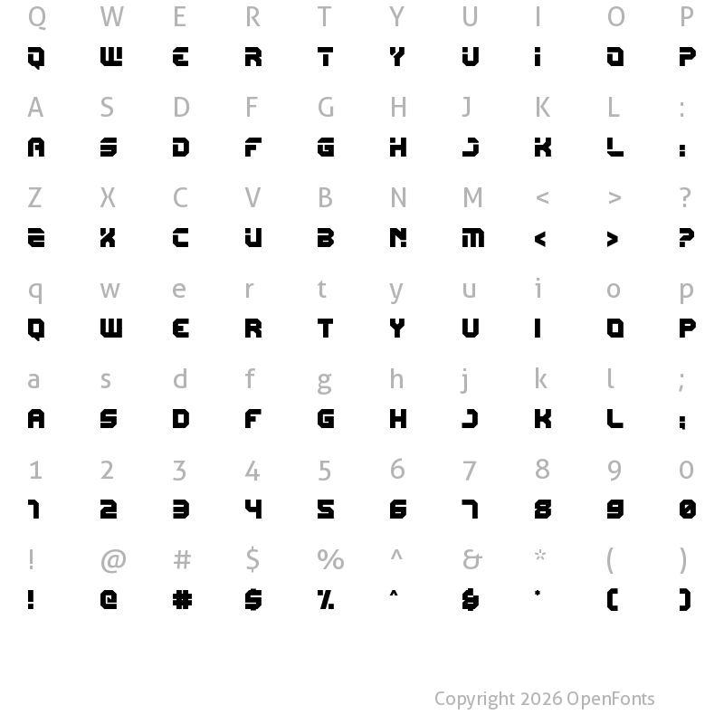 Character Map of CARBON-DROID Regular
