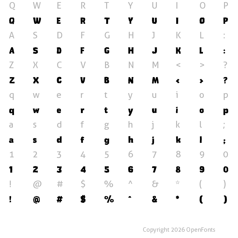 Character Map of CardboardCat Extra Bold