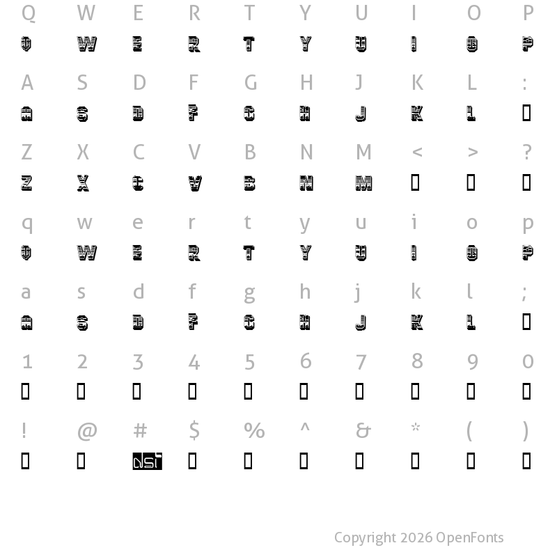 Character Map of Cardiff Regular