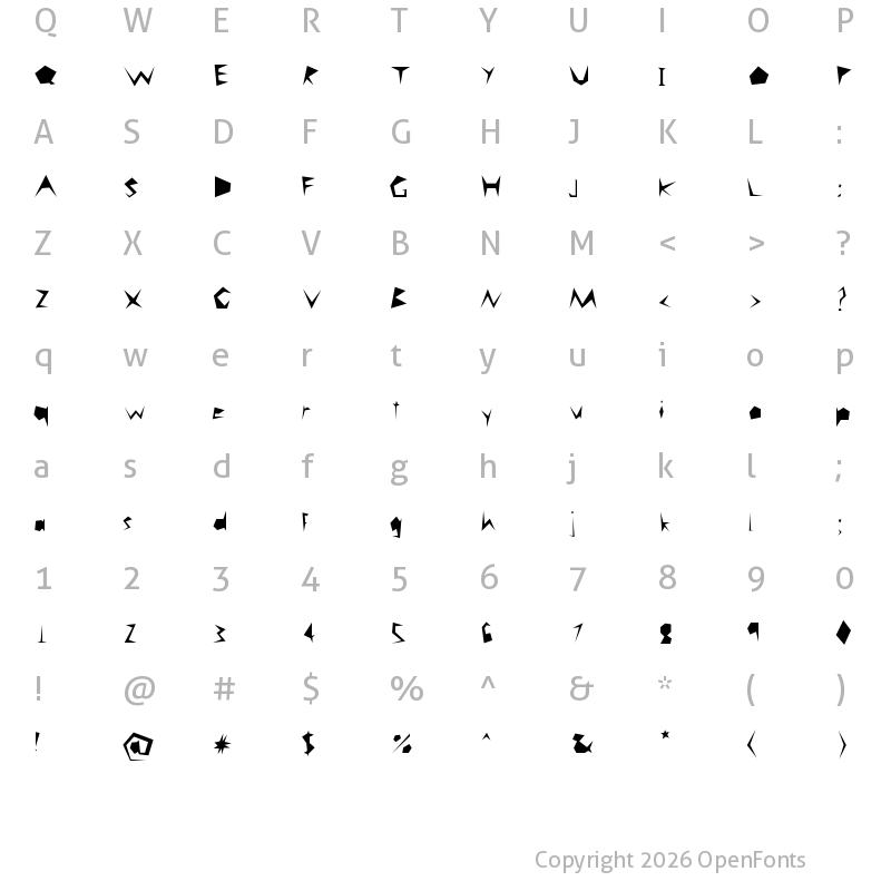 Character Map of careless Regular