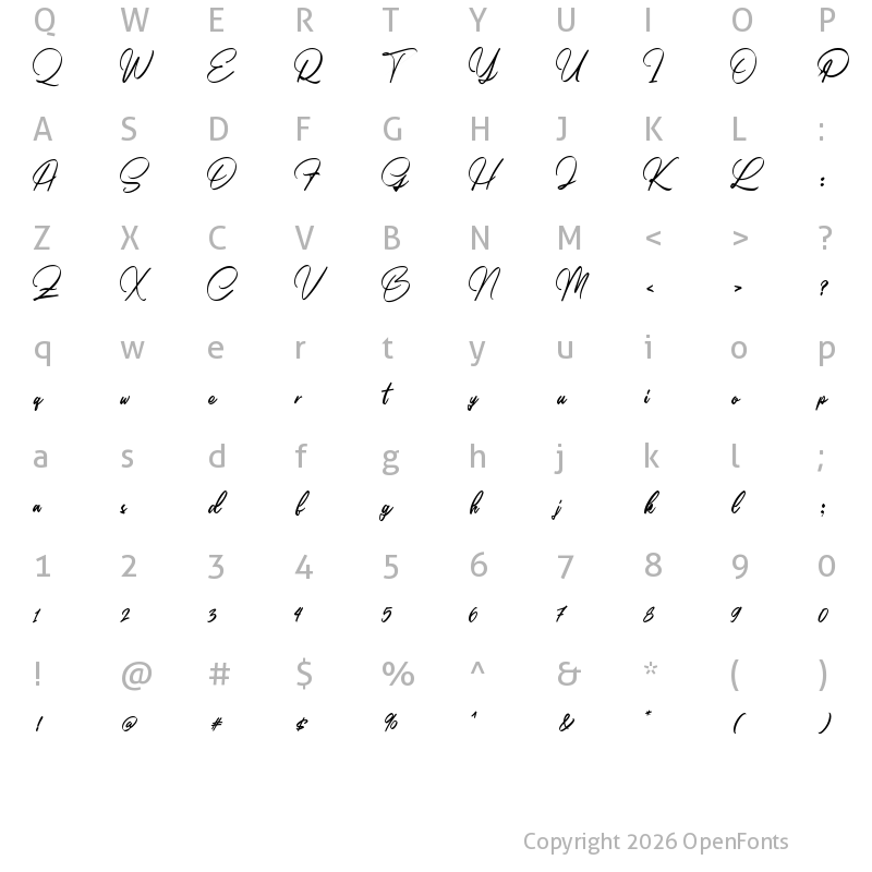 Character Map of Carhius DEMO Regular