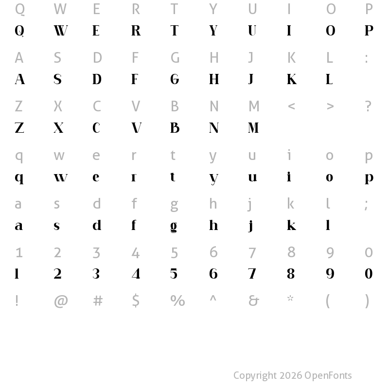 Character Map of Carlgine Black
