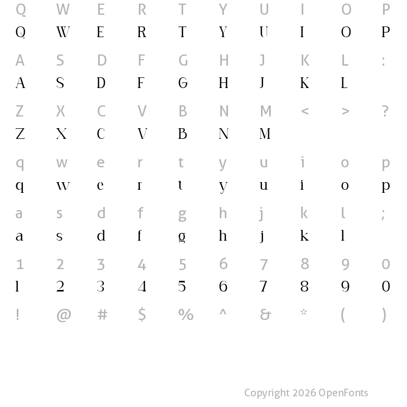 Character Map of Carlgine Medium