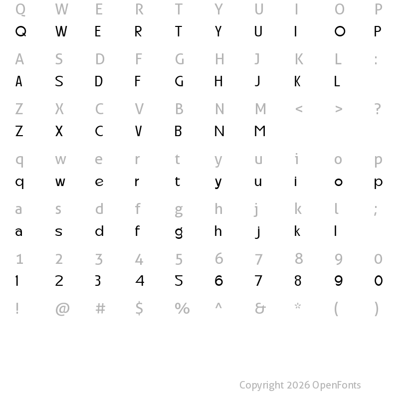 Character Map of Carltine Regular