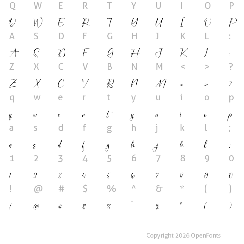 Character Map of Carlyka Regular