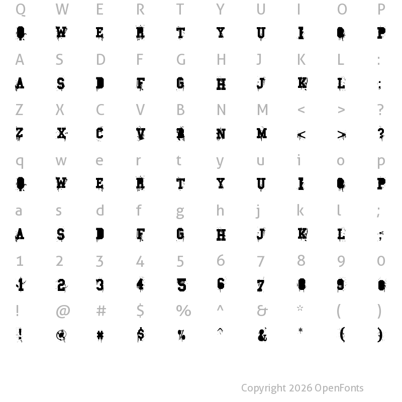 Character Map of Carnage College Regular