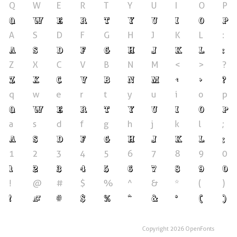Character Map of CarnivalMF OpenShadow