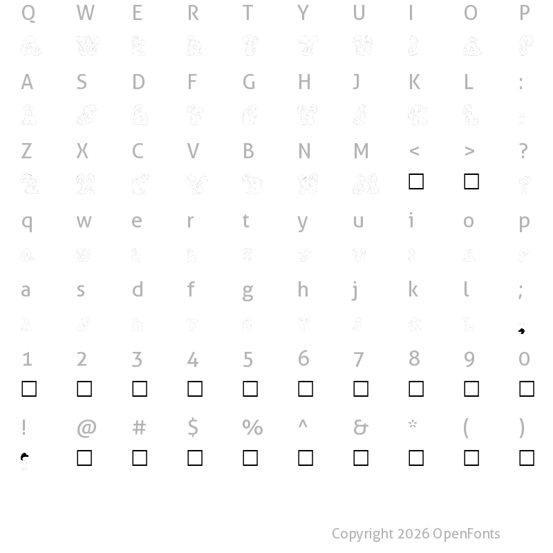 Character Map of CarolesChunk Regular